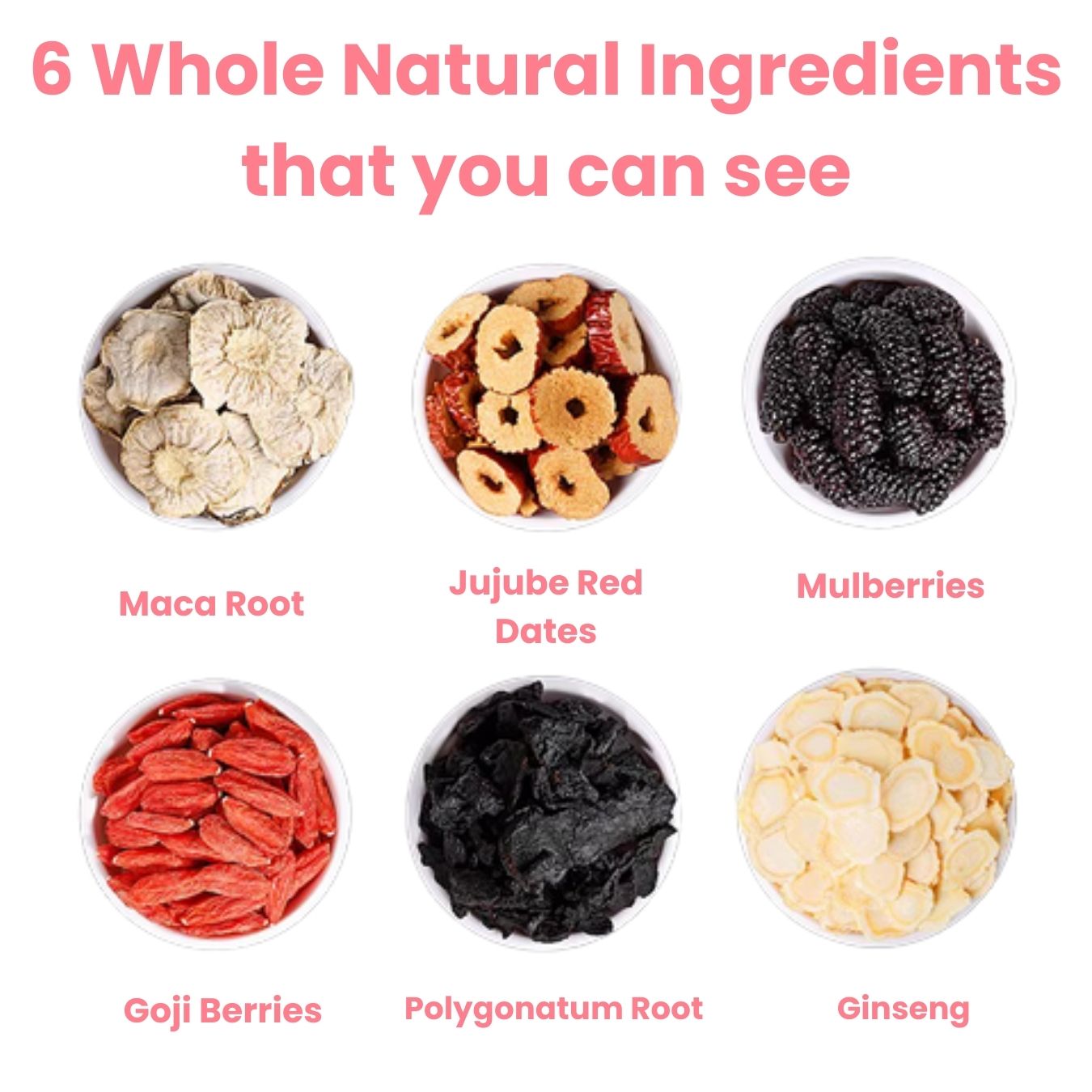 Energy Boost Maca Vitality 6-Herbs Tea Blend - Fortified with Ginseng