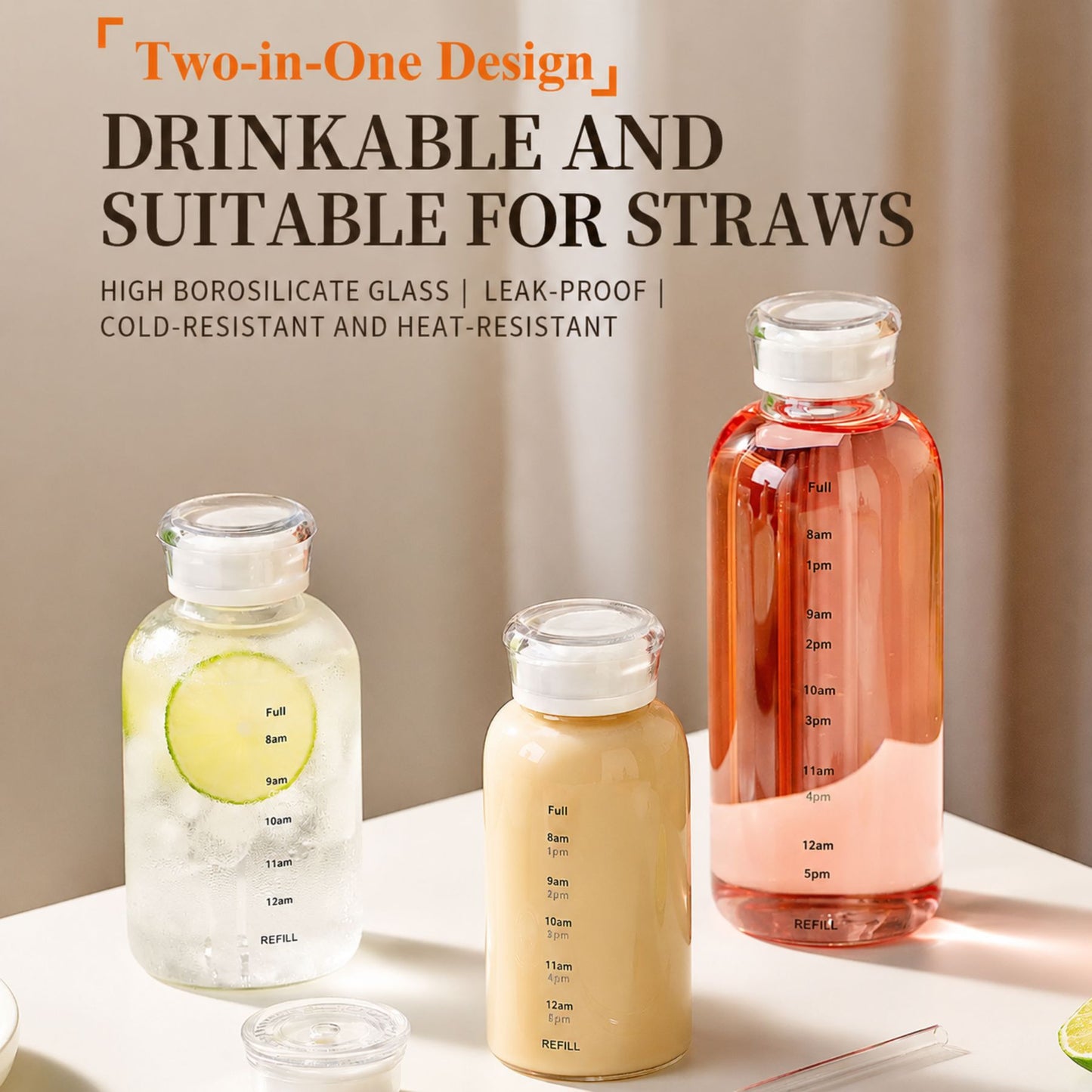 SipClock™ Bottle - "The bottle that reminds you to drink your beauty tea."
